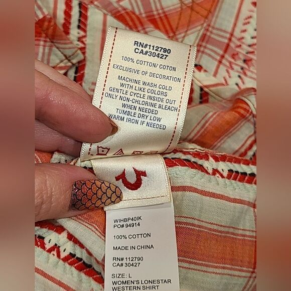 True Religion Lonestar Western Peral Snap Front Closure Longsleeve Shirt | L - Picture 8 of 11